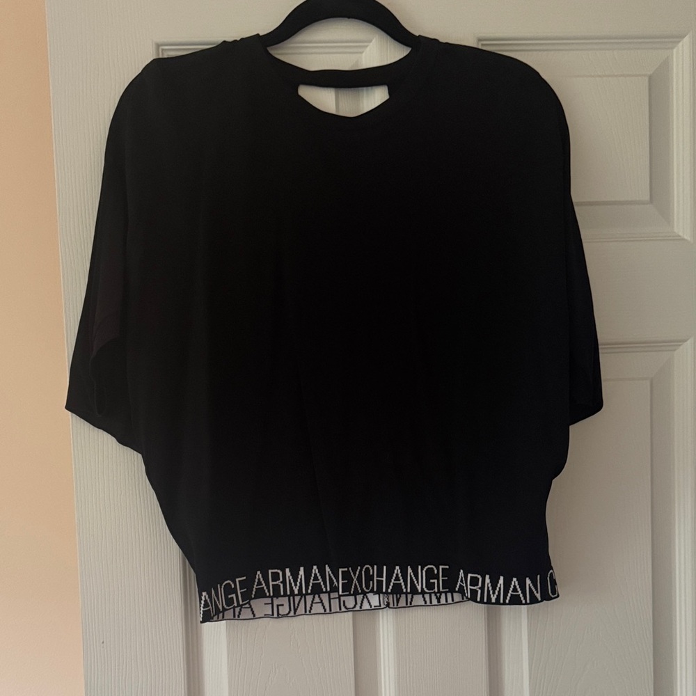 Armani Exchange Black Long Sleeve Women's Tee